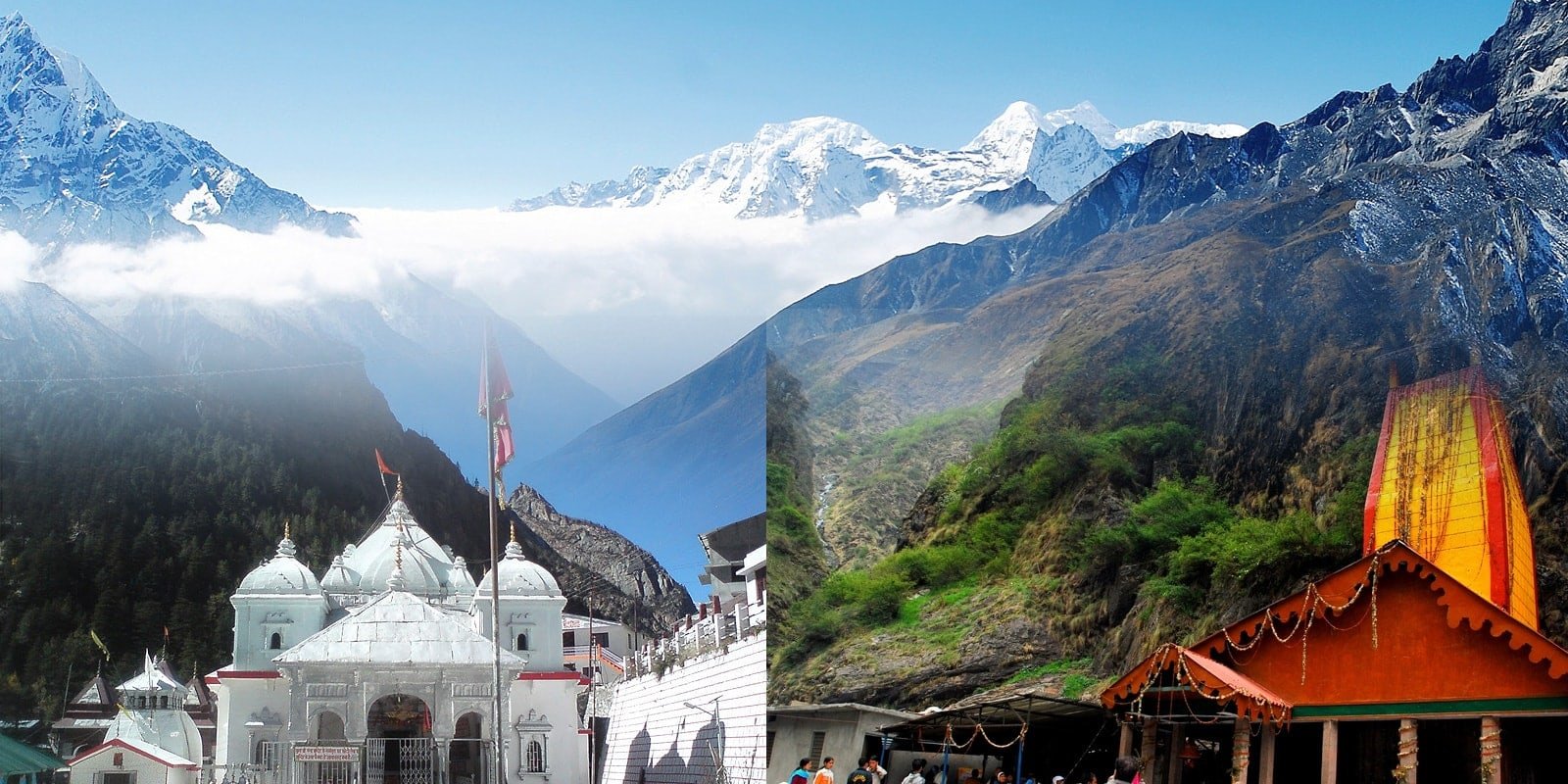 Yamunotri and Gangotri scenic illustration