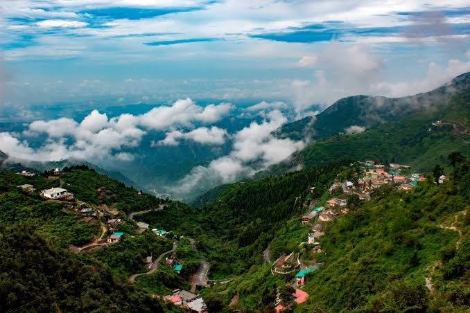 Mussoorie hills scenic illustration