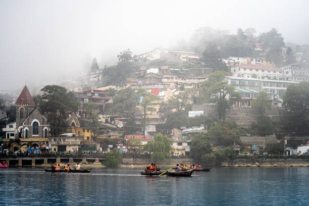 Nainital lake scenic illustration